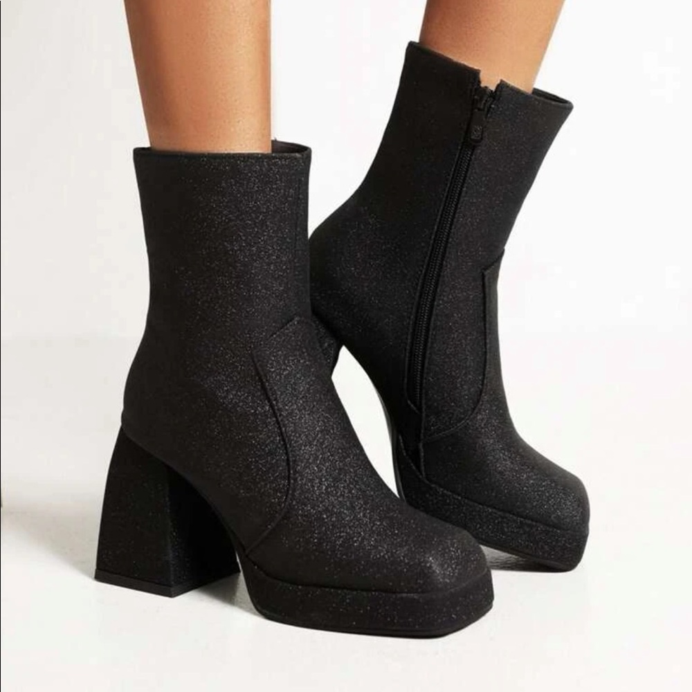 Black sparkly boots